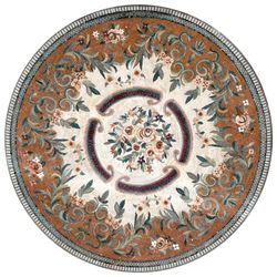 Round Leafy Patterned Mosaic