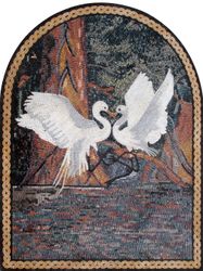 Sparring Cranes Mosaic