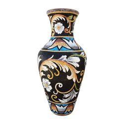 Segmented Floral Pattern Mosaic Clay Vase