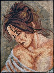 Thoughtful Woman Portrait Mosaic