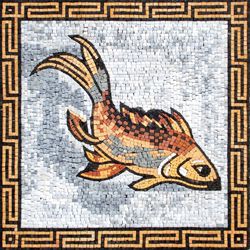 Mosaik Fisch im Wasser