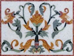 Gold Flower Mosaic with Border