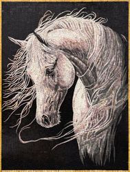 Portrait of a White Horse Mosaic
