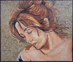 Mosaik Portrait Rothaarige Frau
