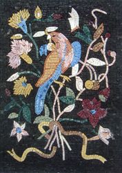 Bird Surrounded By Flowers Mosaic