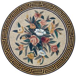 Round Mixed Flower Bouquet Mosaic