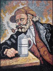 Selurtis' Man Smoking Pipe Mosaic