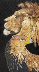 Portrait of Lion and Eagle Mosaic