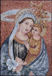 Дева Мария и Иисус, мозаика