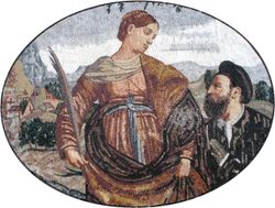 Oval-Shaped Reverence Mosaic