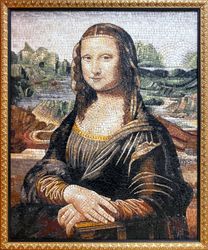 Framed Da Vinci's Mona Lisa Reproduction Mosaic