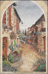 View of Village Through Window Mosaic
