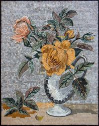 Yellow and Pink Roses Mosaic