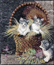 Mosaik Katzen Korb