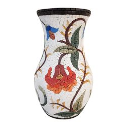 Flower Mosaic Clay Vase