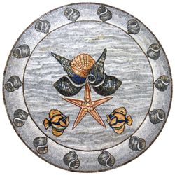 Ракушки, мозаичный медальон