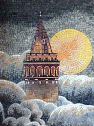 Minaret in Clouds Mosaic