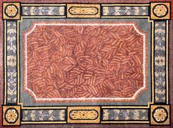 Red Leaves Pattern Rug Mosaic
