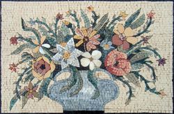Silver Vase of Flowers Mosaic