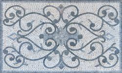 Gray Patterned Mosaic Rug