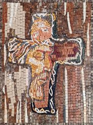 Иисус в кресте, мозаика