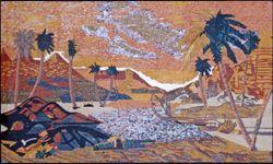 Desert Oasis Landscape Mosaic