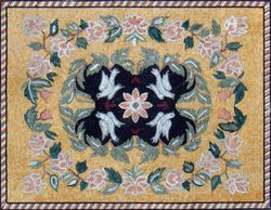 Doves and Flowers Mosaic Rug
