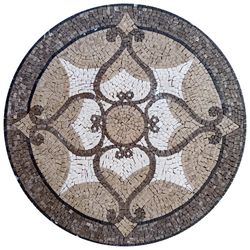 Round Taupe Decorative Mosaic