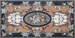 Long Floral Pattern Mosaic Rug