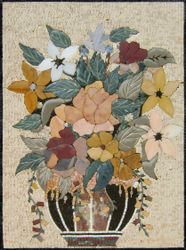 Цветы, настенная мозаика