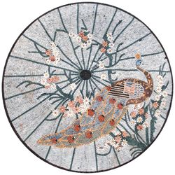 Pfau Mosaik Rundfliese
