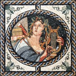 Apollo, der eine Leier spielt Mosaik