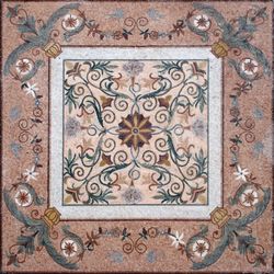 Mosaik mit rosigem Blumenmuster