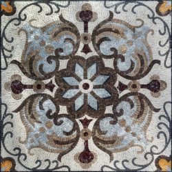 Mosaik Muster Grau Gold