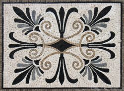 Swirling Leaf Mosaic Kitchen Mosaic Mural