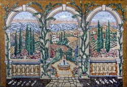 Countryside Through Columns Mosaic