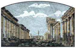 Arched Palmyra Ruins Mosaic