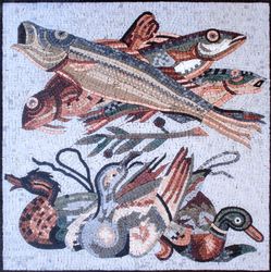 Fische und Enten Mosaik