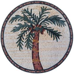 Round Palm Tree Mosaic