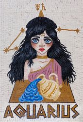 Aquarius Zodiac Mosaic