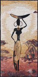 Woman Carrying a Tray Mosaic