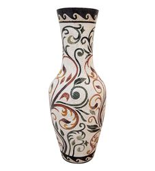 Floral and Wave Pattern Mosaic Clay Vase