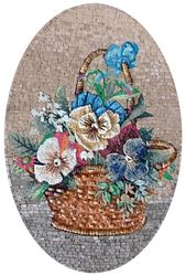 Basket of Mixed Flowers Mosaic