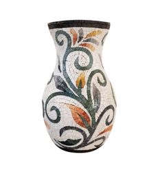 Blooming Flower Mosaic Clay Vase