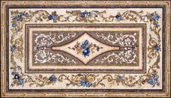 Mosaik Teppich mit blauen Blüten