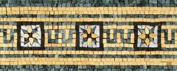 Emerald and Gold Decorative Border Mosaic