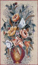 Blumenarrangement in einer Kupfervase Mosaik