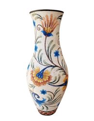Colorful Flower Mosaic Clay Vase