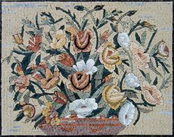 Multicolored Roses in Pot Mosaic