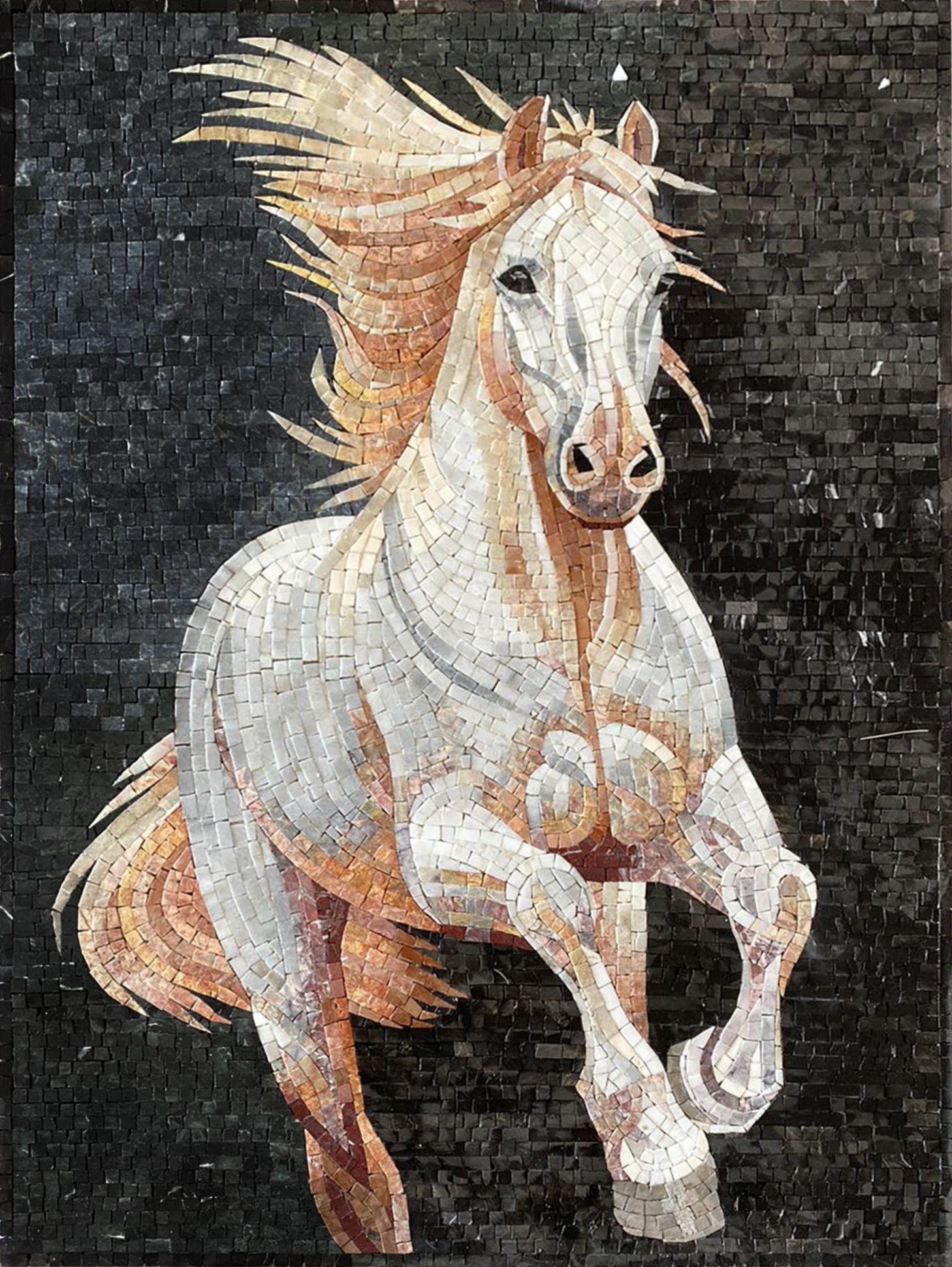 Willow Creek Gallery タイル　4枚　ビレロイアンドボッホ　馬 Maisie 4x4 Glossy Ceramic Tile in Canvas